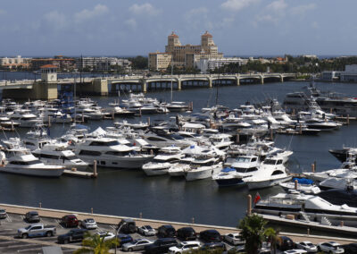 Aerial View Yachts for Sale Palm Beach Boat Show